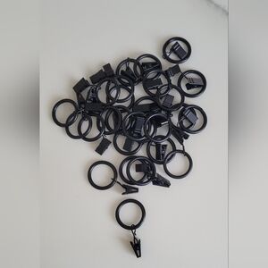 NEW Black Curtain Clip Rings set of 27